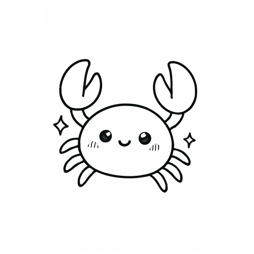 Tô màu con cua cho bé – Hình con cua tô màu PDF miễn phí