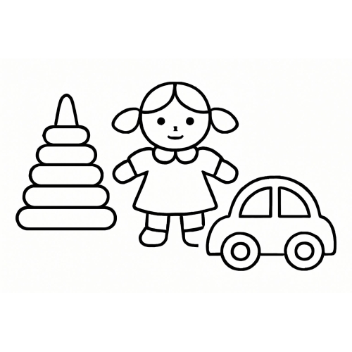 Tranh tô màu cho bé 2 tuổi - Hình tô màu đơn giản, dễ thương - Download PDF