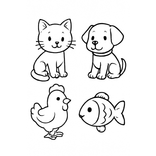 Tranh tô màu cho bé 2 tuổi - Hình tô màu đơn giản, dễ thương - Download PDF