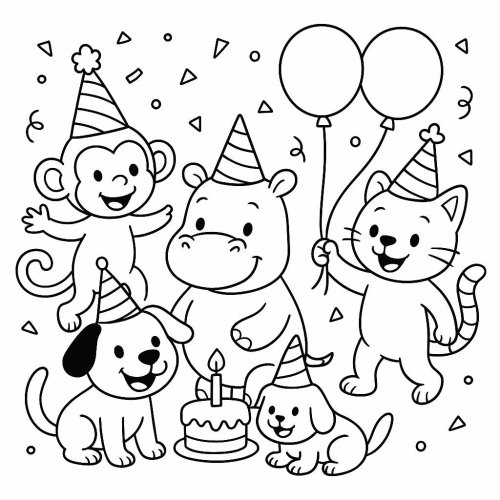 Tranh tô màu con vật cho bé - Hình PDF tải miễn phí