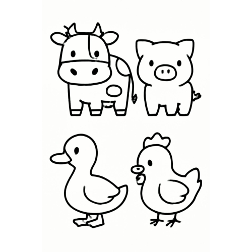 Tranh tô màu cho bé 2 tuổi - Hình tô màu đơn giản, dễ thương - Download PDF