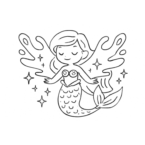 18+ Tranh tô màu nàng tiên cá 2025 cực đáng yêu bé rất thích