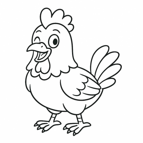 Tranh tô màu con gà cho bé – Tải hình PDF miễn phí