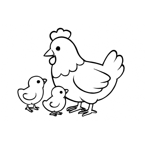 Tranh tô màu con gà cho bé – Tải hình PDF miễn phí