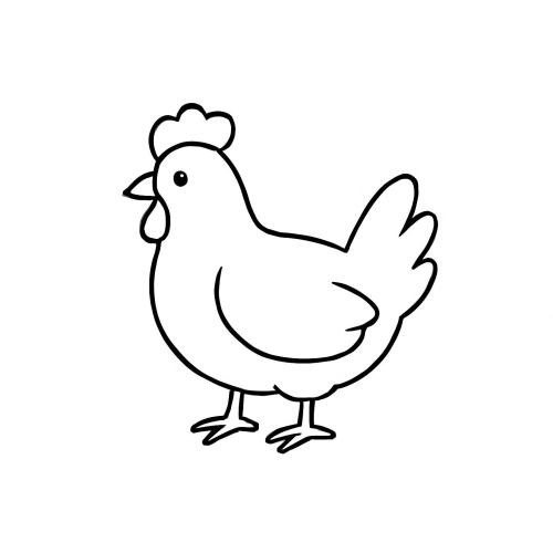 Tranh tô màu con gà cho bé – Tải hình PDF miễn phí