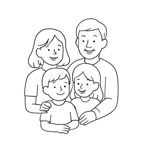 32+ Tranh tô màu Gia đình hạnh phúc cho bé