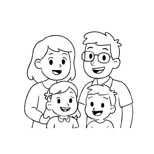 32+ Tranh tô màu Gia đình hạnh phúc cho bé