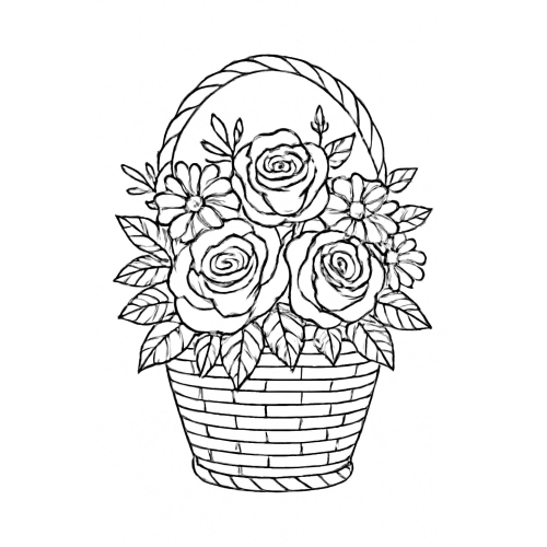 Tô màu giỏ hoa cho bé – Hình tô màu giỏ hoa vui nhộn
