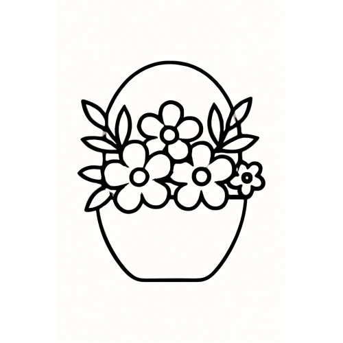 Tô màu giỏ hoa cho bé – Hình tô màu giỏ hoa vui nhộn