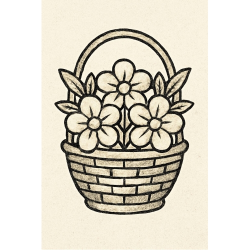 Tô màu giỏ hoa cho bé – Hình tô màu giỏ hoa vui nhộn