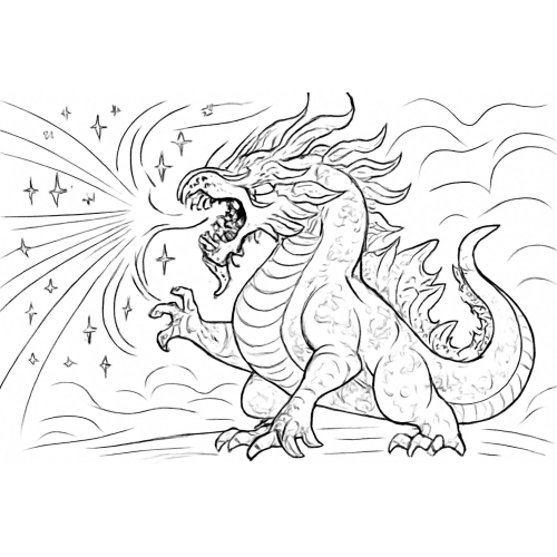 Tô màu Godzilla cho bé - Tải PDF miễn phí