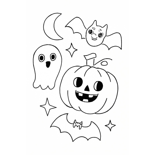 Halloween tô màu cho bé – Hình tô màu Halloween đẹp