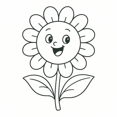 Hình Tô Màu Bông Hoa 2025 đa dạng, đáng yêu Cho Bé