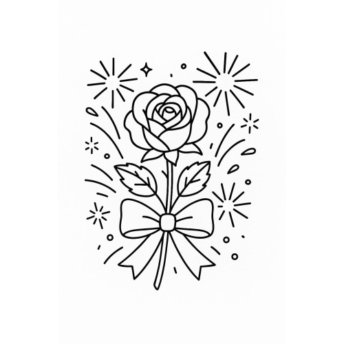 Tranh tô màu vẽ hoa hồng cho bé đẹp sáng tạo 2025