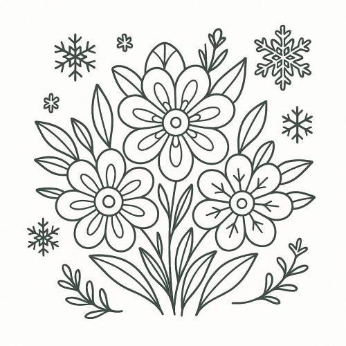 Hình Tô Màu Bông Hoa 2025 đa dạng, đáng yêu Cho Bé