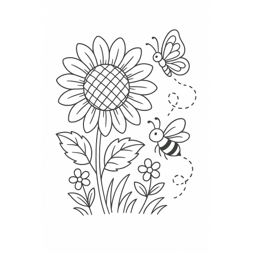 Hình Tô Màu Bông Hoa 2025 đa dạng, đáng yêu Cho Bé