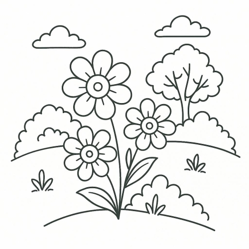 Hình Tô Màu Bông Hoa 2025 đa dạng, đáng yêu Cho Bé