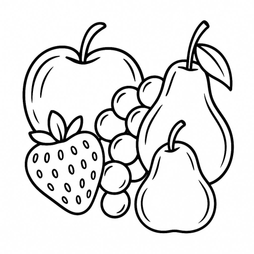 Tranh tô màu hoa quả cho bé - Hình tô màu dễ tải