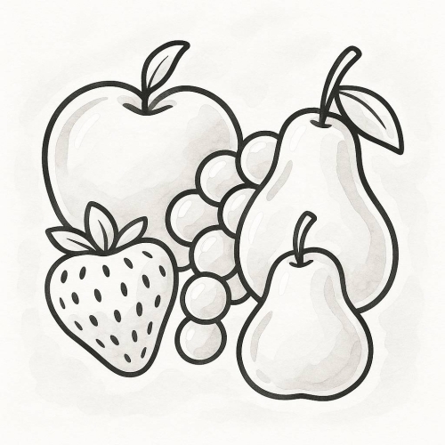 Tranh tô màu hoa quả cho bé - Hình tô màu dễ tải