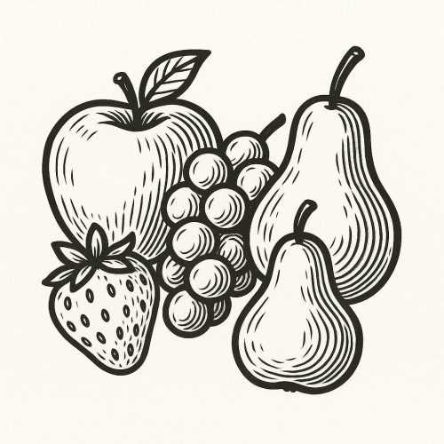 Tranh tô màu hoa quả cho bé - Hình tô màu dễ tải