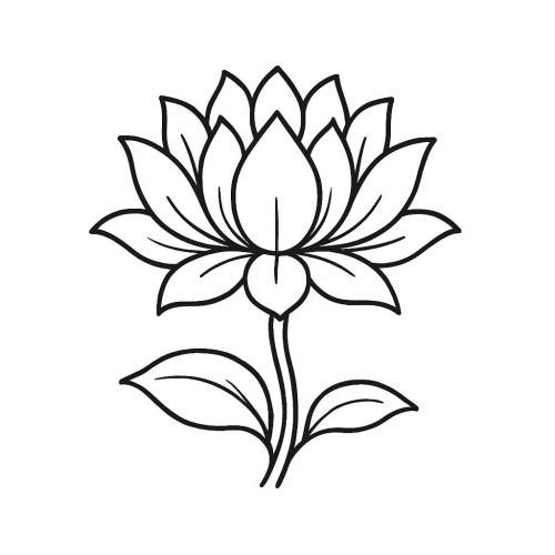 Tô màu hoa sen cho bé – Hình hoa sen tô màu vui nhộn