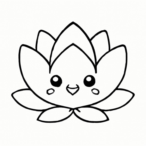 Tô màu hoa sen cho bé – Hình hoa sen tô màu vui nhộn