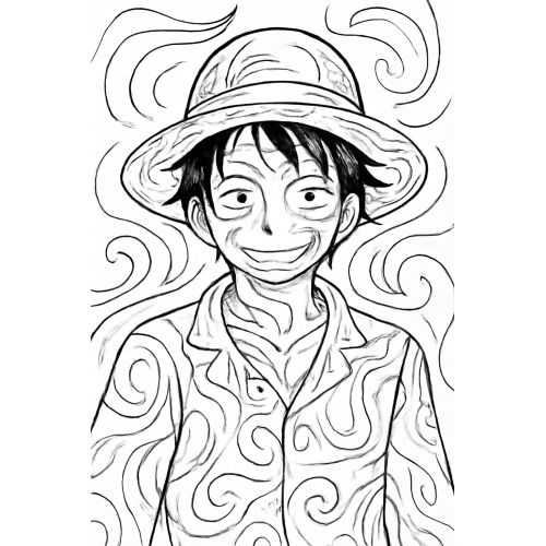 Tô màu Luffy cho bé – Hình tô màu Luffy dễ thương