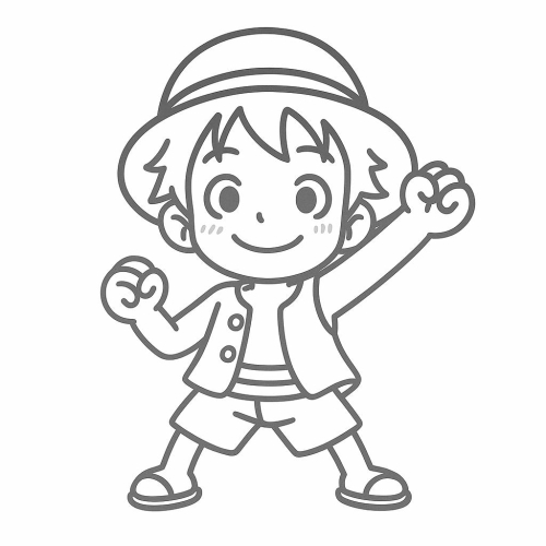 Tô màu Luffy cho bé – Hình tô màu Luffy dễ thương