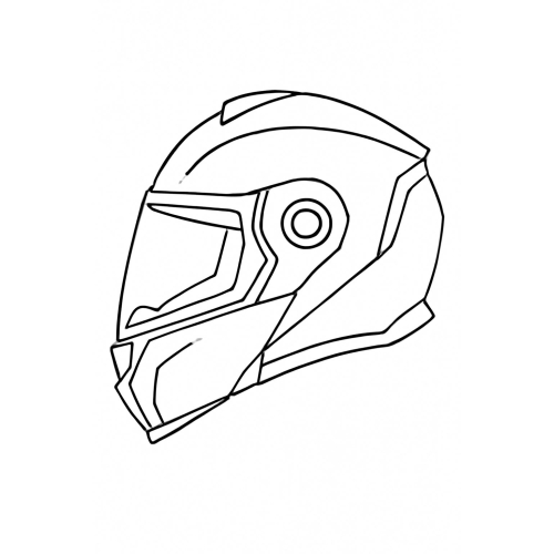 Tranh tô màu mũ bảo hiểm cho bé - Tải PDF miễn phí