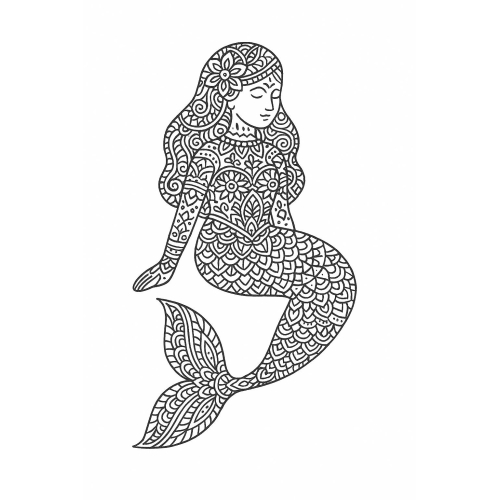 18+ Tranh tô màu nàng tiên cá 2025 cực đáng yêu bé rất thích