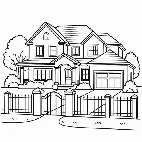 20+ Hình Tô màu ngôi nhà cho bé cực đẹp 2025