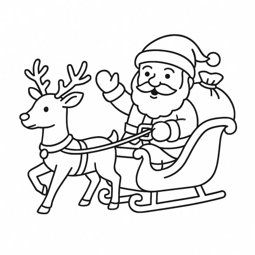 Tô màu ông già Noel cho bé - Hình tô màu Giáng sinh PDF