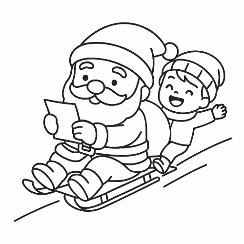 Tô màu ông già Noel cho bé - Hình tô màu Giáng sinh PDF