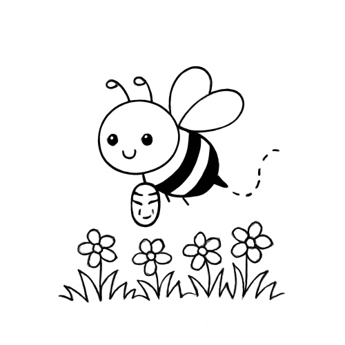 Tô màu con ong cho bé - Hình tô màu con ong PDF miễn phí