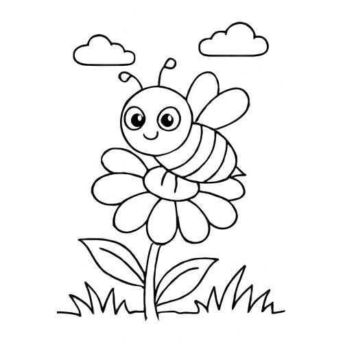 Tô màu con ong cho bé - Hình tô màu con ong PDF miễn phí