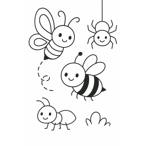 Tô màu con ong cho bé - Hình tô màu con ong PDF miễn phí