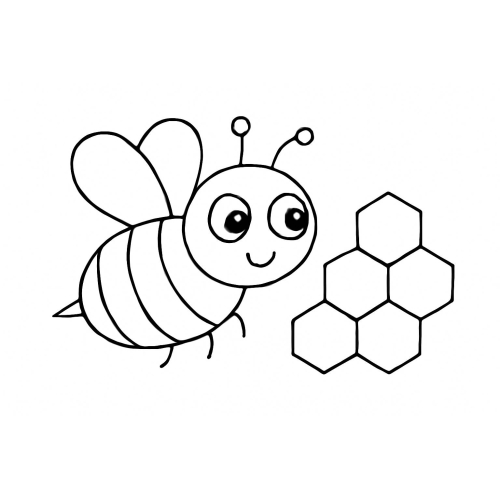 Tô màu con ong cho bé - Hình tô màu con ong PDF miễn phí