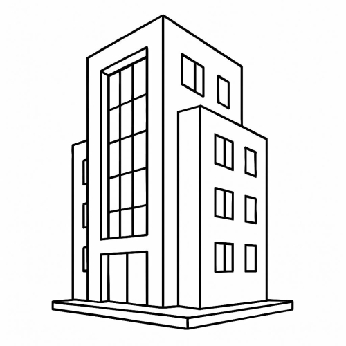 Tranh tô màu ngôi nhà cao tầng cho bé 2025 