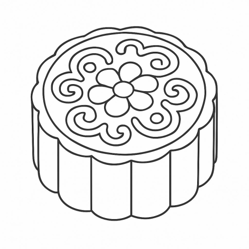 Tranh tô màu bánh trung thu cho bé 2025 -  dễ thương