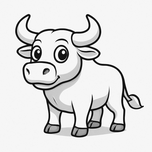 Tranh tô màu con trâu cho bé 2025 - Hình tô màu PDF dễ tải