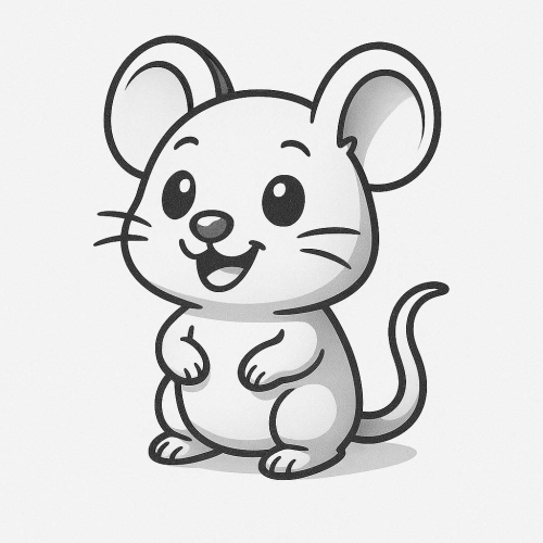 Tranh tô màu con chuột cho bé 2025 - Hình tô màu PDF dễ tải