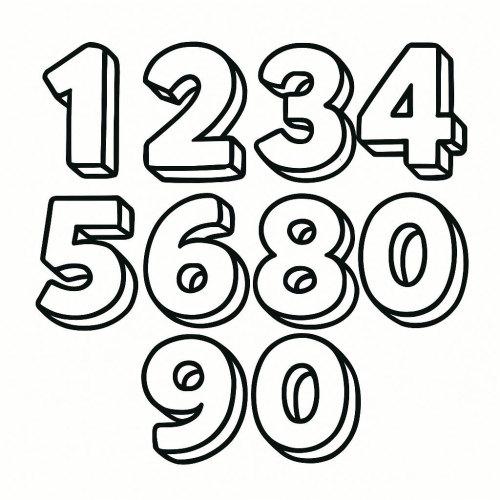 Tranh tô màu chữ số cho bé 2025 - Hình tô màu PDF dễ tải