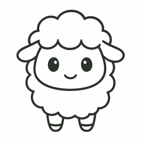 Tranh tô màu con cừu cho bé 2025 - Hình tô màu PDF dễ tải