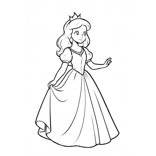Tranh công chúa tô màu cho bé – Hình tô màu PDF