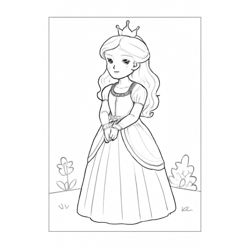Tranh tô màu công chúa cho bé đẹp dễ thương