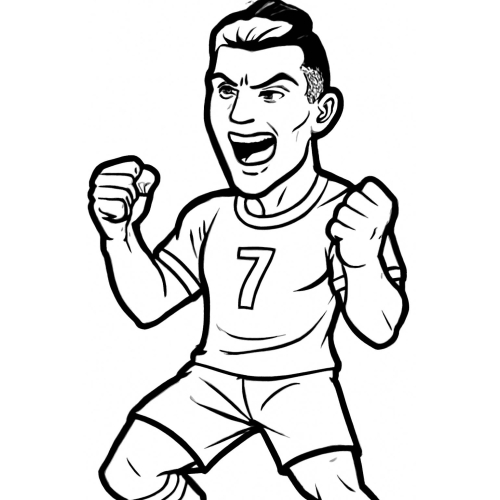 Tô màu Ronaldo cho bé – Hình tô màu Ronaldo sinh động