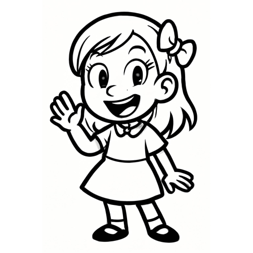 Tô màu cô gái cho bé – Hình tô màu cô gái đáng yêu