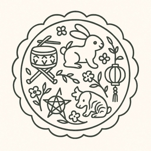 Tranh tô màu bánh trung thu cho bé 2025 -  dễ thương