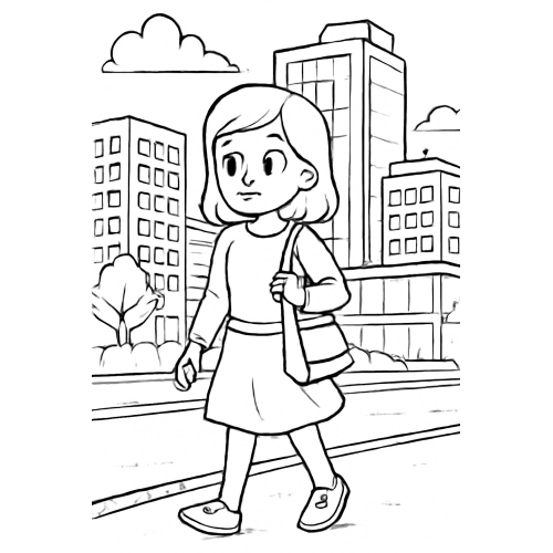 Tô màu cô gái cho bé – Hình tô màu cô gái đáng yêu