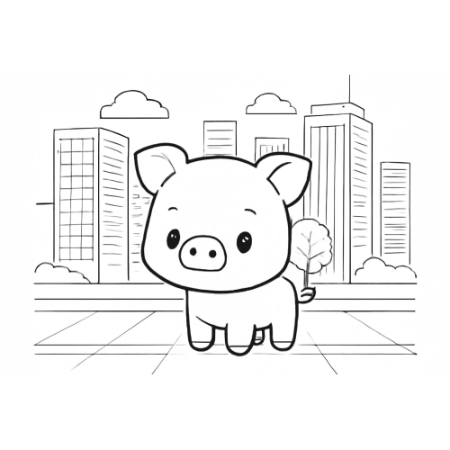 Tô màu con heo cho bé – Hình tô màu con lợn dễ thương
